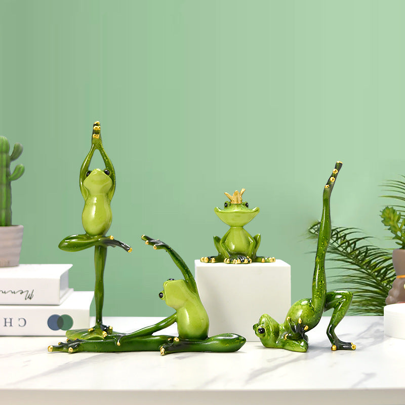 Elegant Yoga Frog Sculpture Homeandso