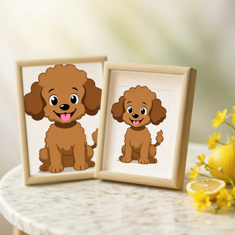 Whimsical Poodle Illustration Picture Frame