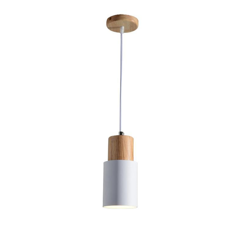 Modern Wooden and Metal Pendant Light