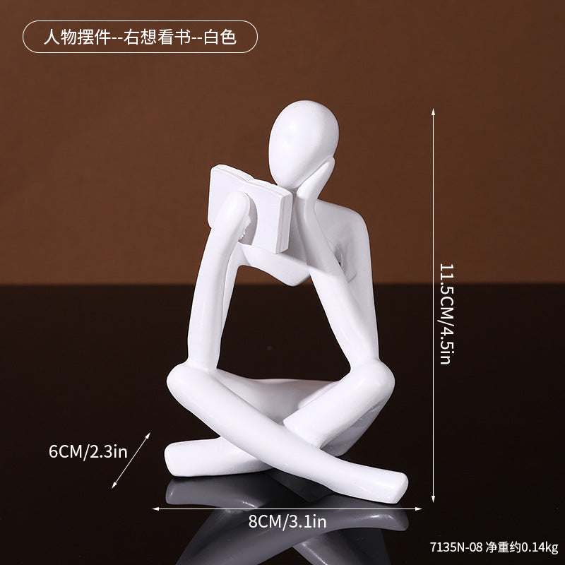 Contemporary Sitting Reader Figurine Homeandso