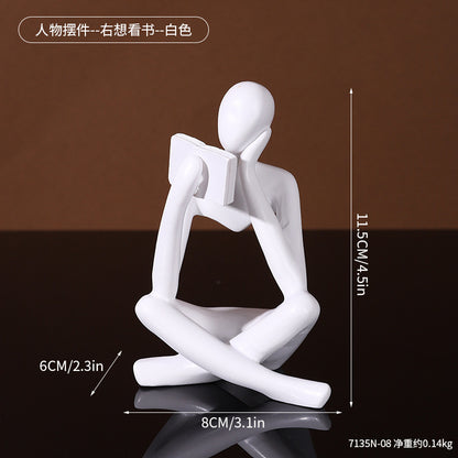 Contemporary Sitting Reader Figurine Homeandso