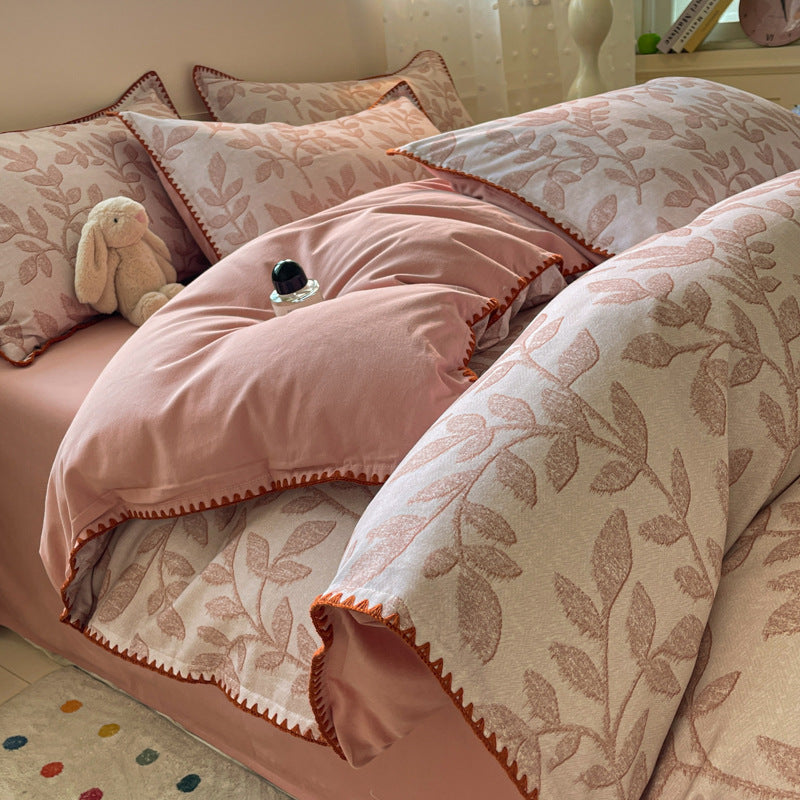 Textured Geometric Pattern Bedding Set