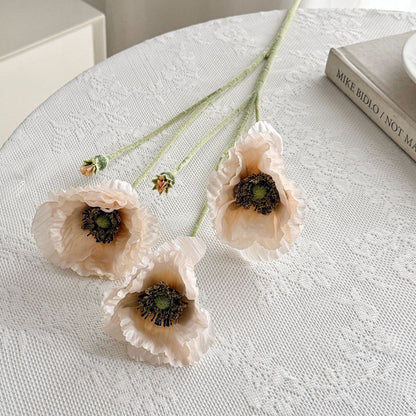 Realistic Poppy Floral Bouquet for Home Decor
