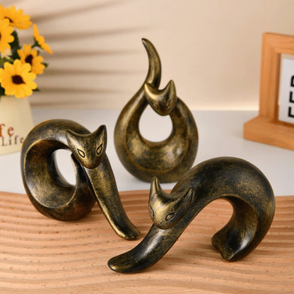Modern Abstract Cat Figurine Homeandso