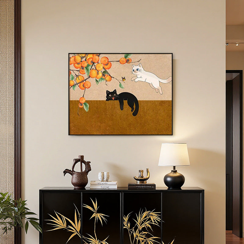 Whimsical Cat-Themed Framed Wall Art Homeandso