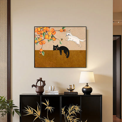 Whimsical Cat-Themed Framed Wall Art Homeandso