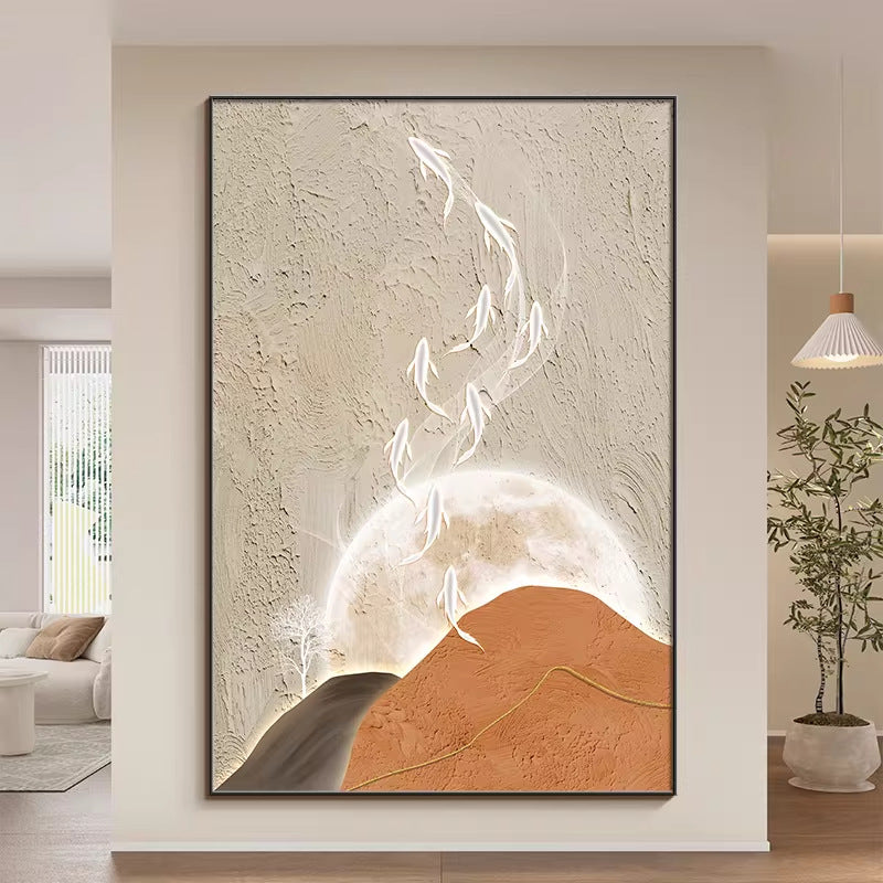 3D Koi Fish Relief Wall Art Homeandso