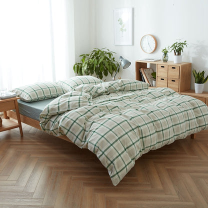 Decorative Cozy Checked Duvet Set Homeandso