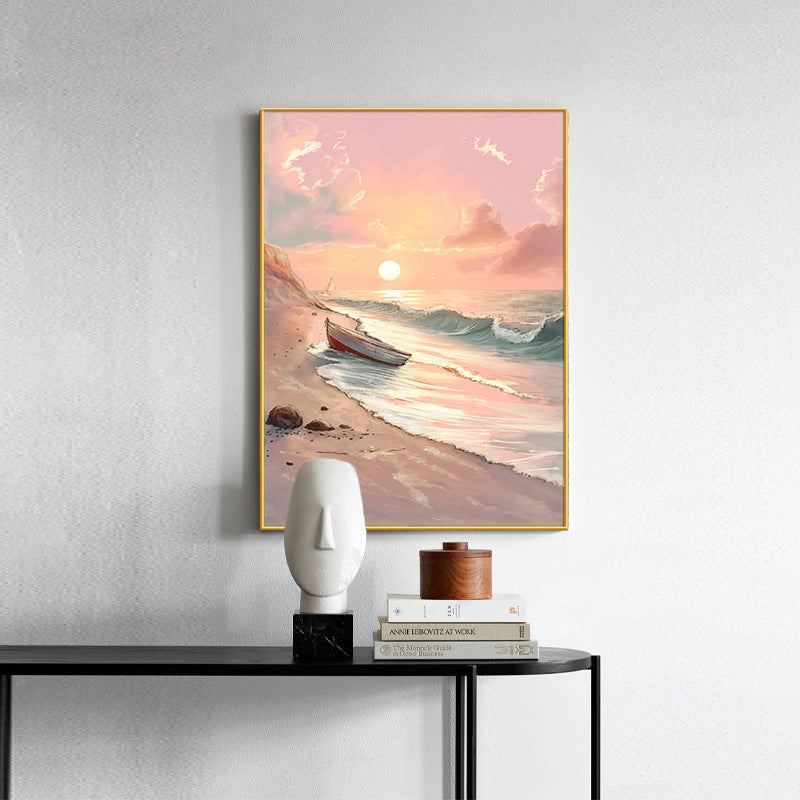 Framed Coastal Sunset Landscape Artwork Homeandso