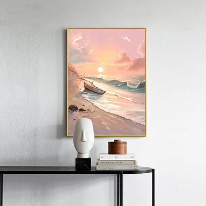 Framed Coastal Sunset Landscape Artwork Homeandso