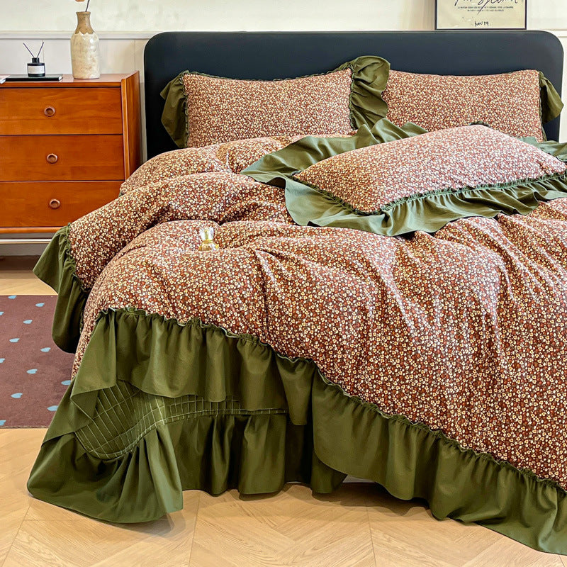 Floral Ruffled Bedding Set