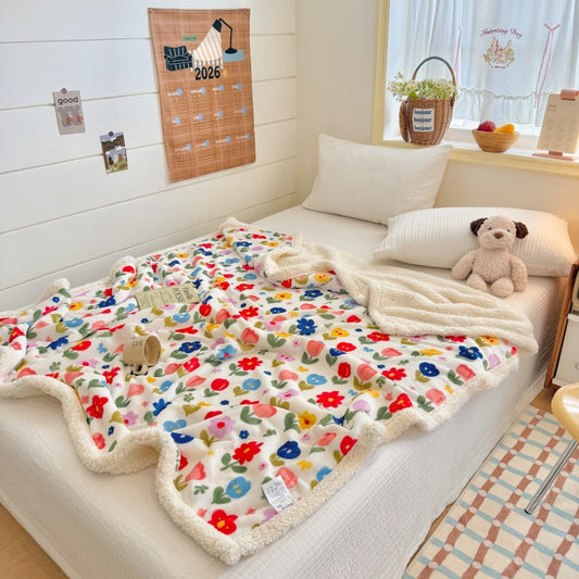 Plush Checkered Throw Blanket
