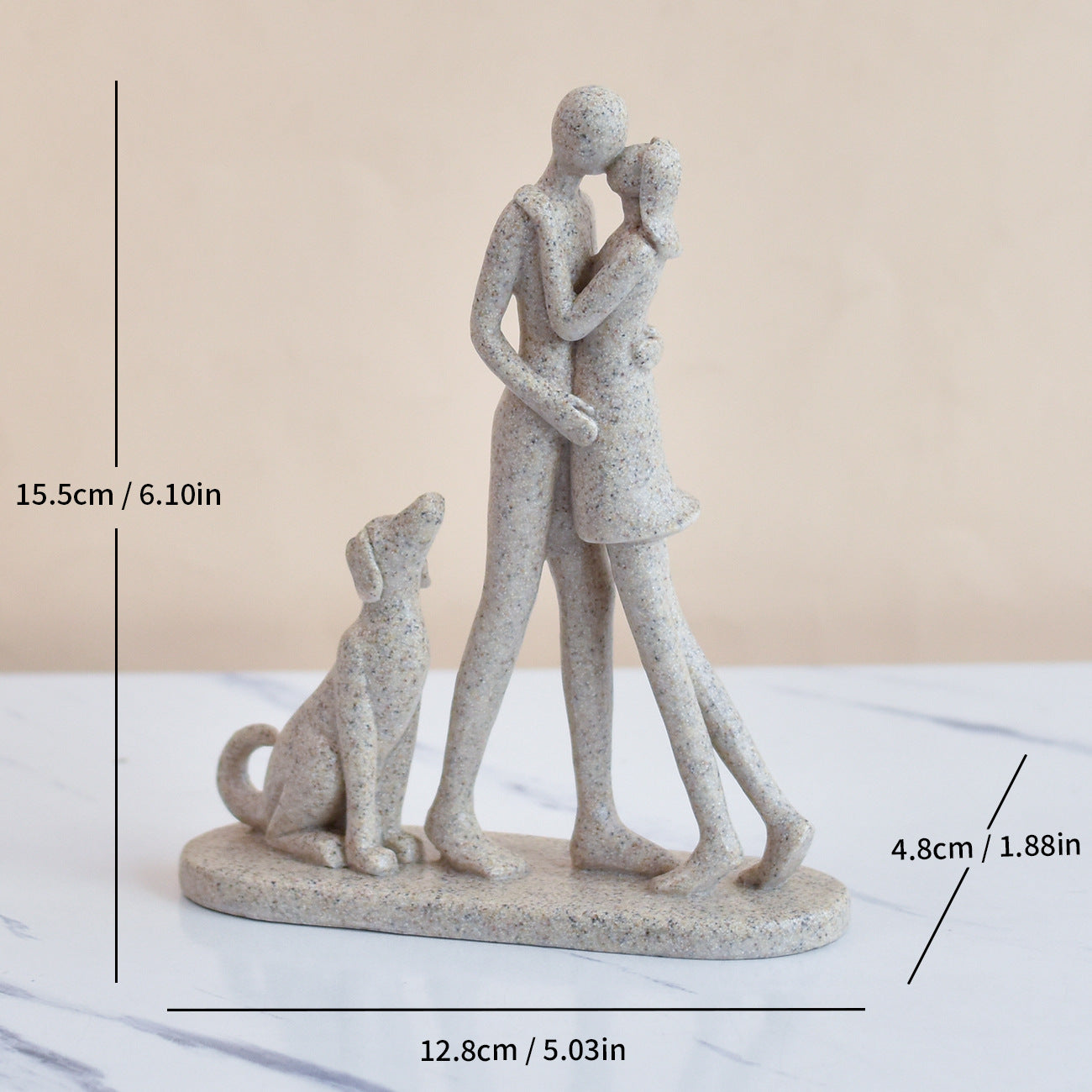 Love Couple and Dog Figurine Homeandso
