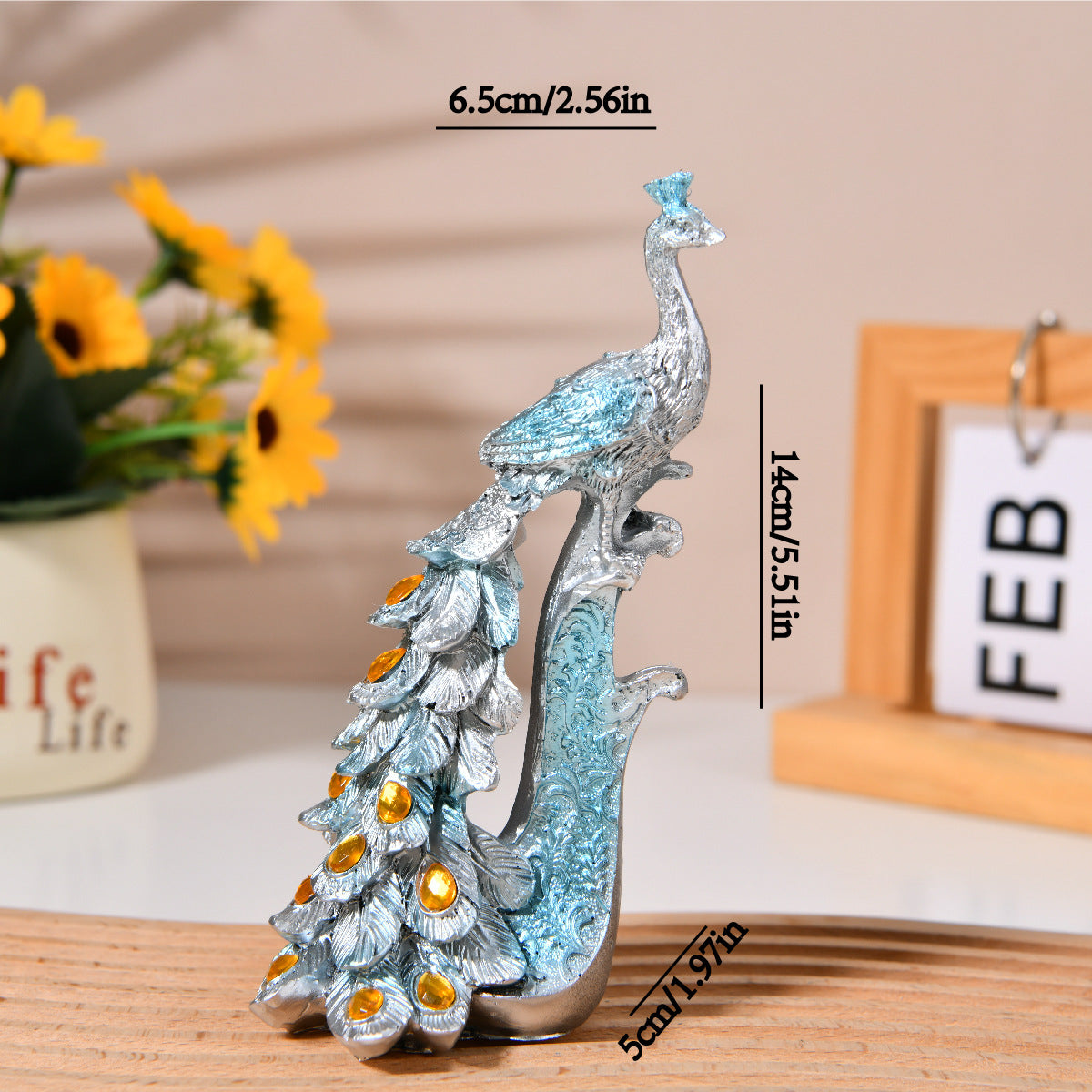 Decorative Peacock Figurine Homeandso