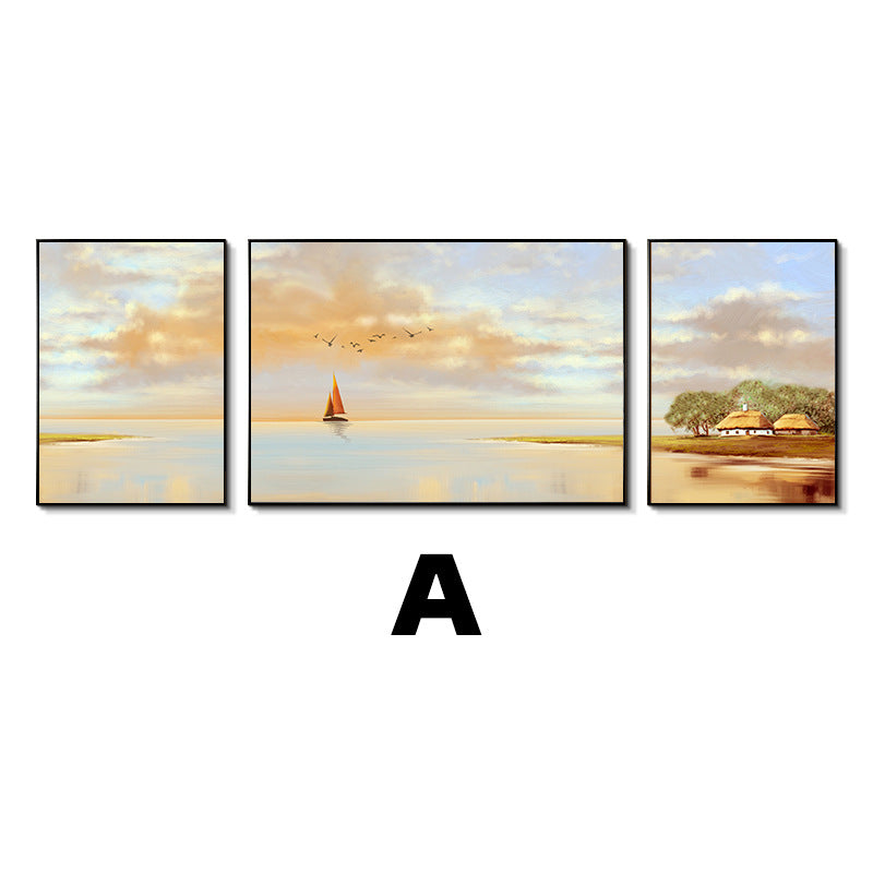 Coastal Landscape Triptych Canvas Wall Art Homeandso