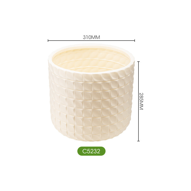 Textured Cylindrical Plant Container Homeandso