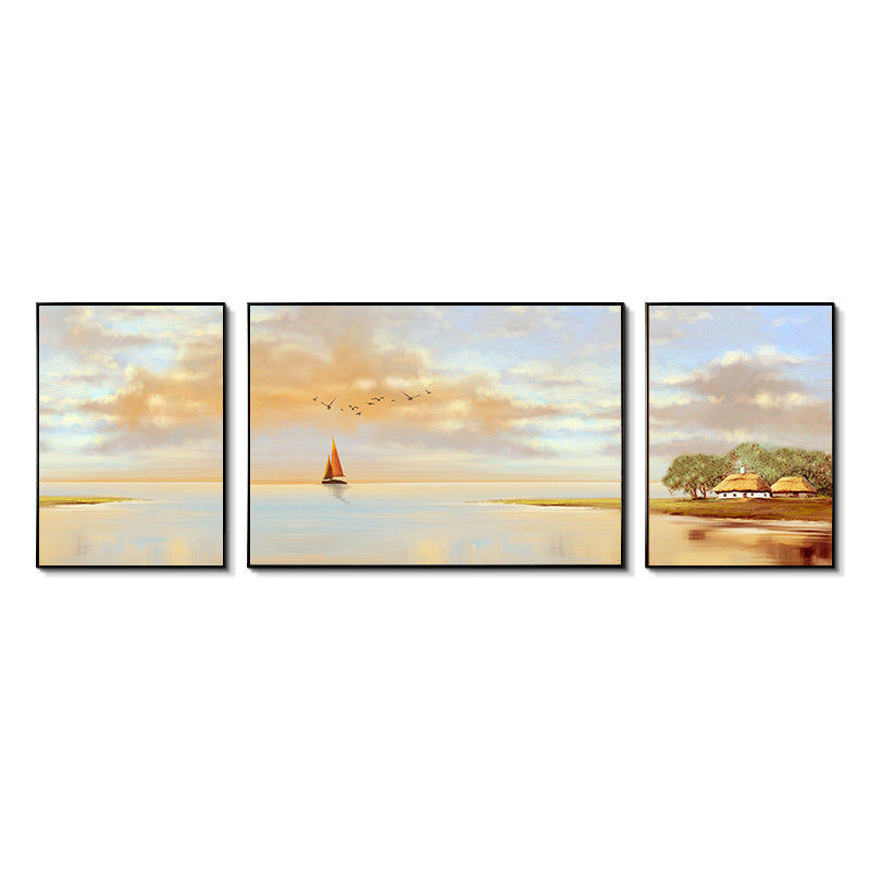 Coastal Landscape Triptych Canvas Wall Art Homeandso