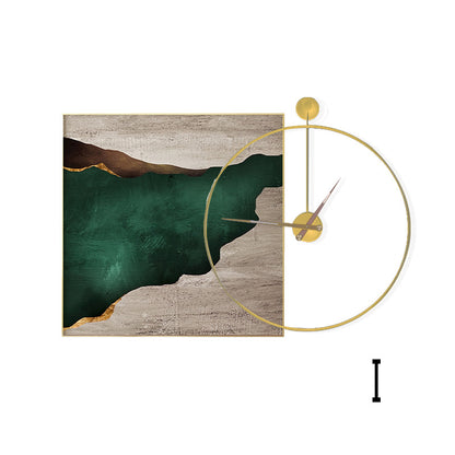 Artistic Wall Clock and Framed Abstract Artwork Homeandso