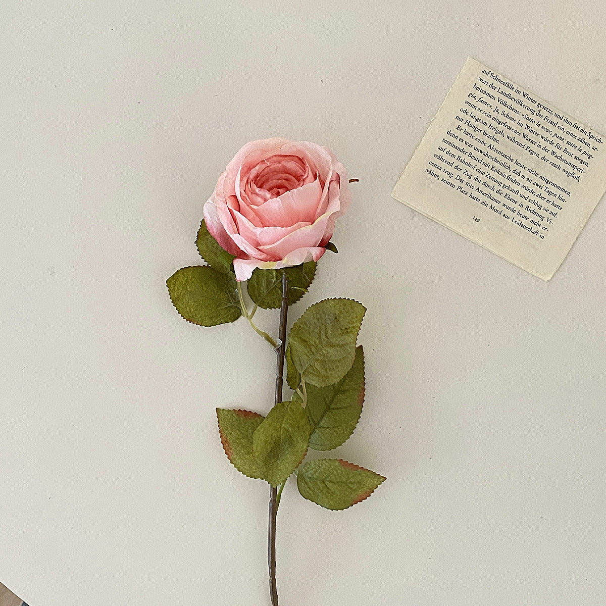Realistic Artificial Lavender Rose Stem