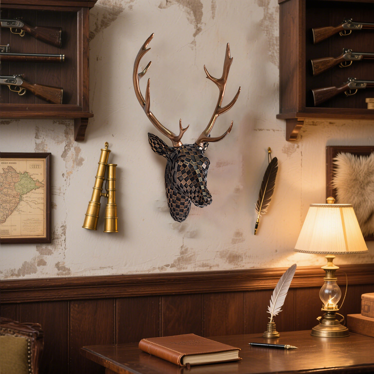 Decorative Wall Mounted Deer Head Sculpture Homeandso