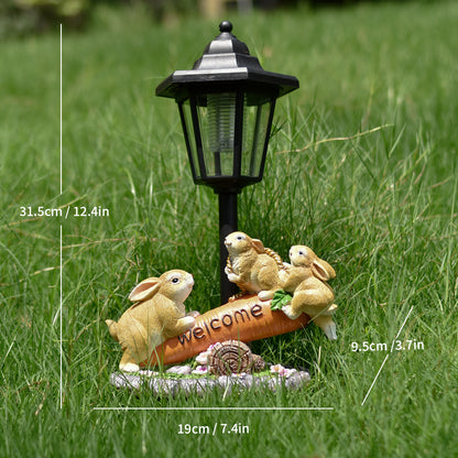Decorative Rabbit Solar Lantern Homeandso