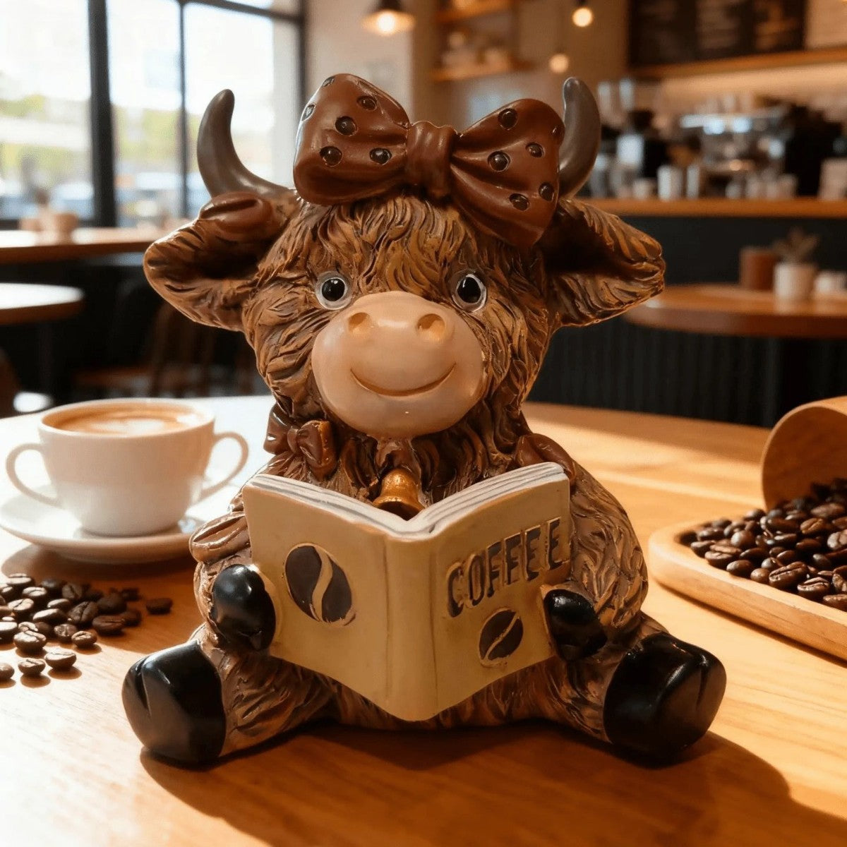 Cow Coffee Figurine Homeandso