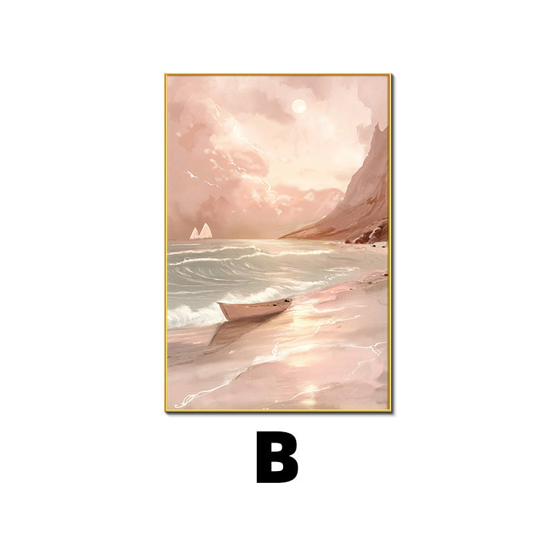 Framed Coastal Sunset Landscape Artwork Homeandso