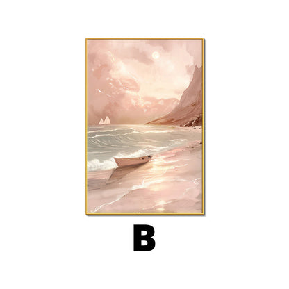 Framed Coastal Sunset Landscape Artwork Homeandso