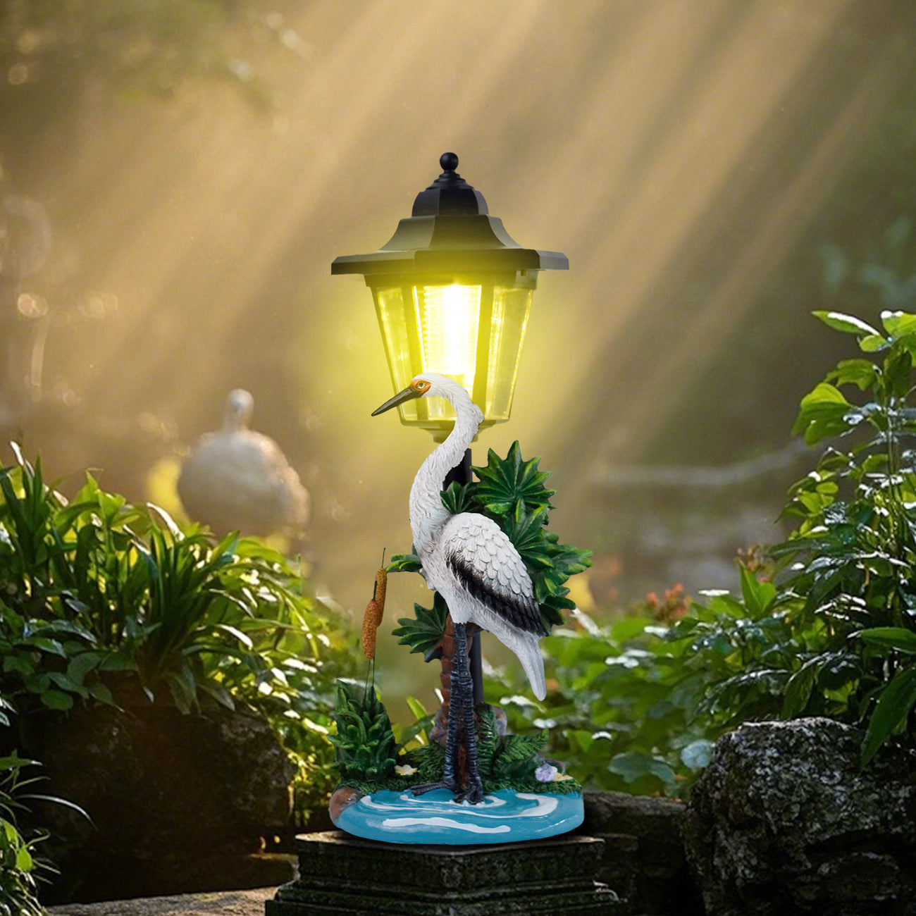 Decorative Crane Solar Lantern Homeandso