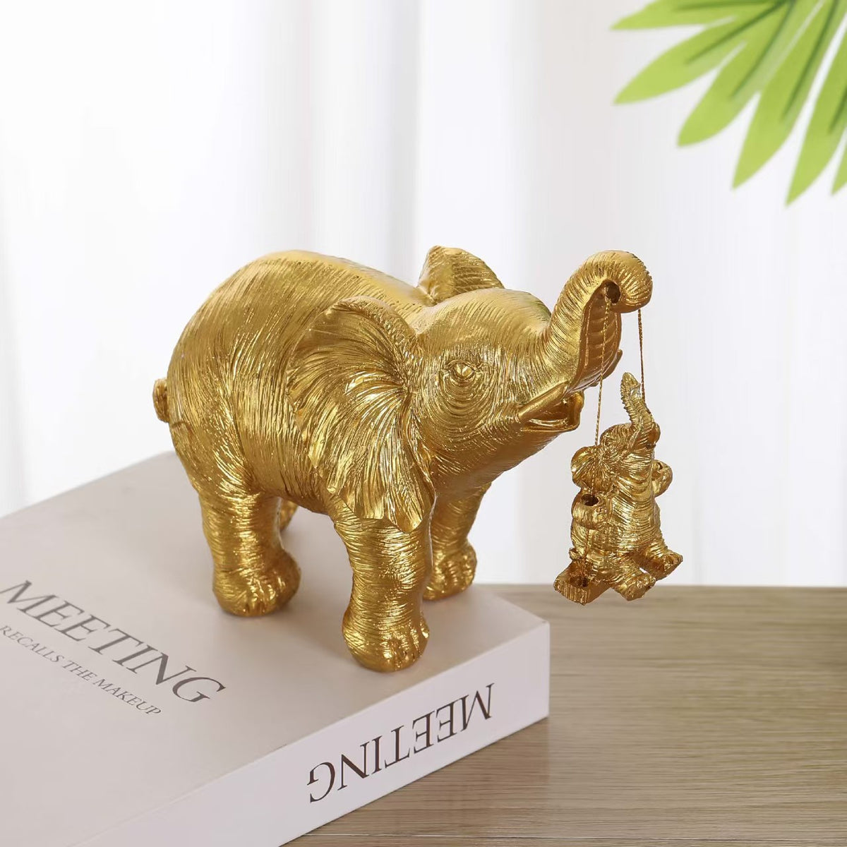 Decorative Elephant Family Sculpture Homeandso