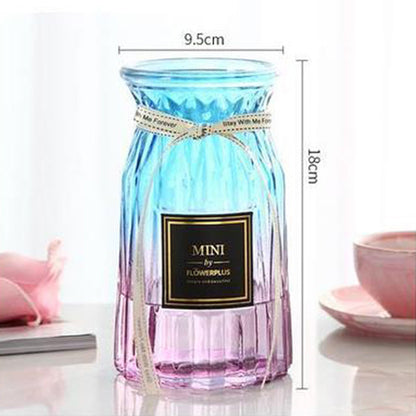 Geometric Patterned Glass Flower Vase