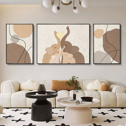 Abstract Elephant-Themed Triptych Canvas Art Homeandso