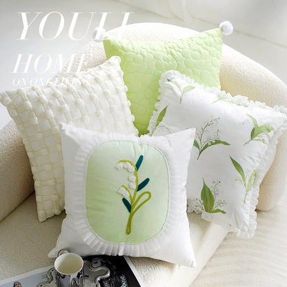Embroidered Decorative Accent Pillow