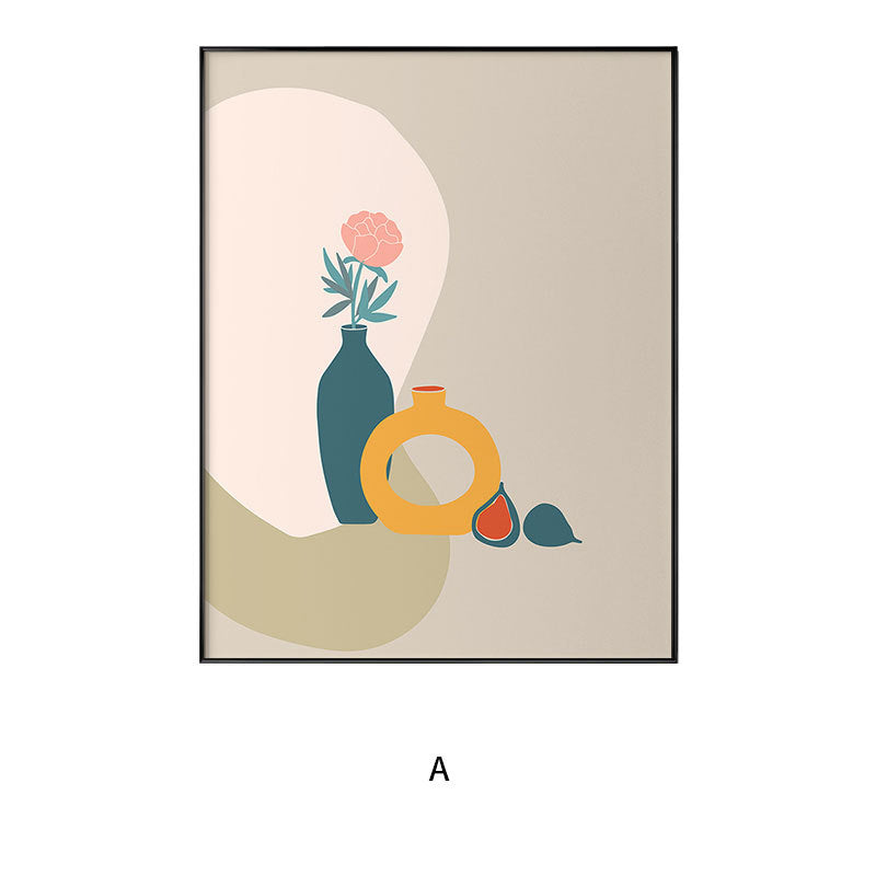 Decorative Framed Art Print with Abstract Floral Design Homeandso