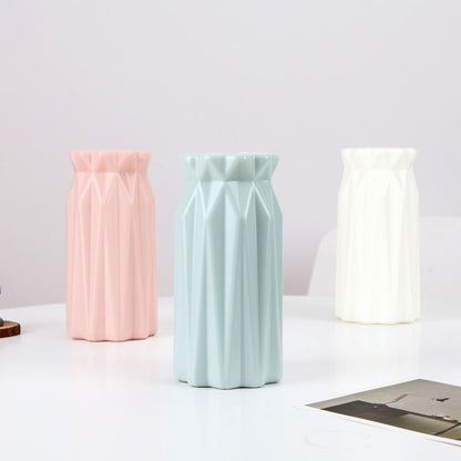 Textured Geometric Ceramic Vase