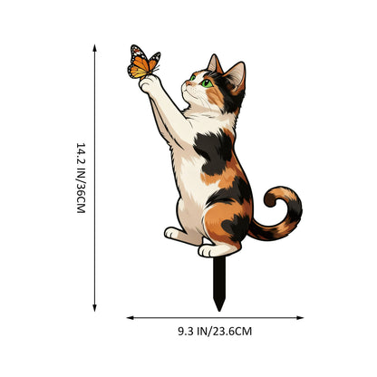 Decorative Cat Garden Stake Homeandso