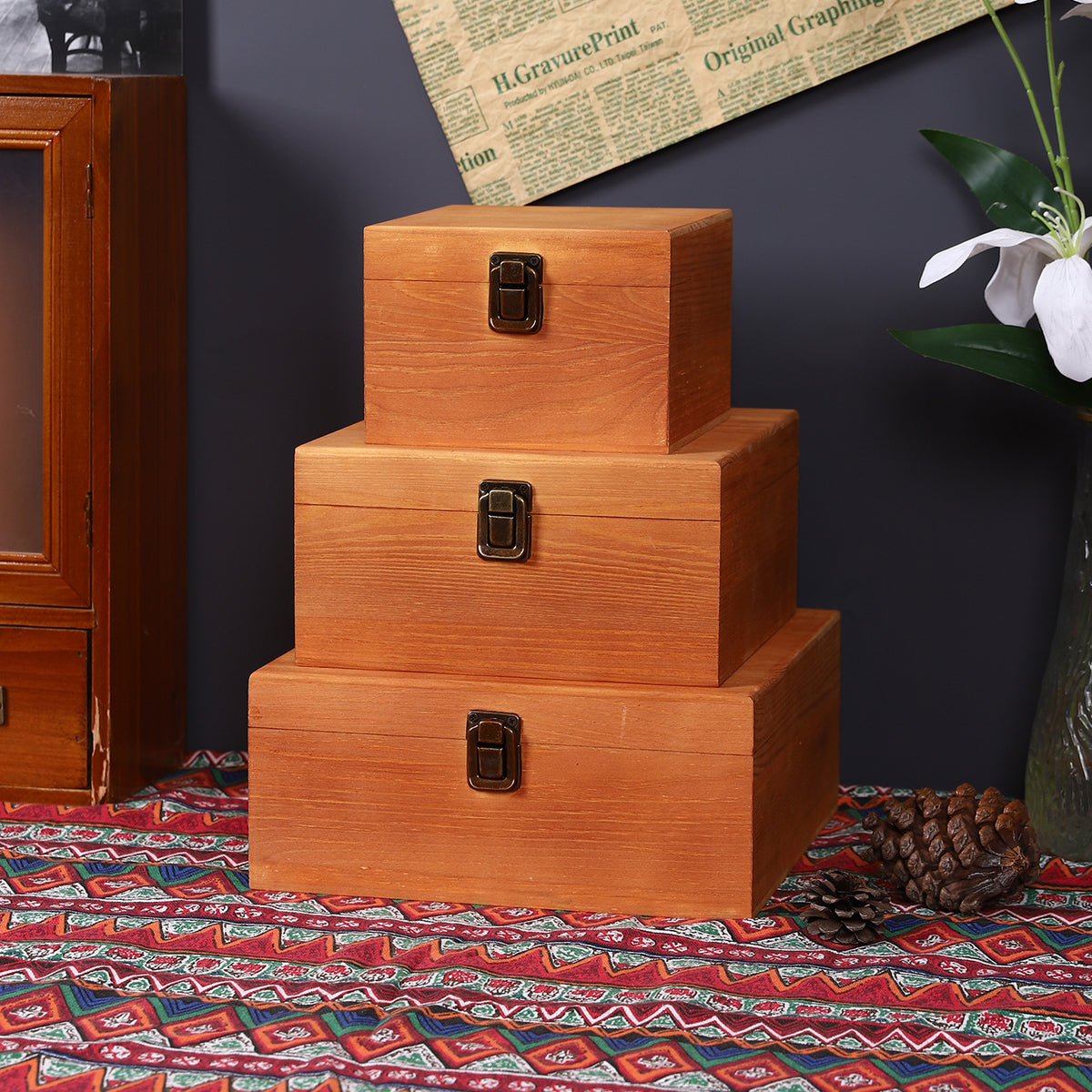 Rustic Wooden Storage Box Homeandso