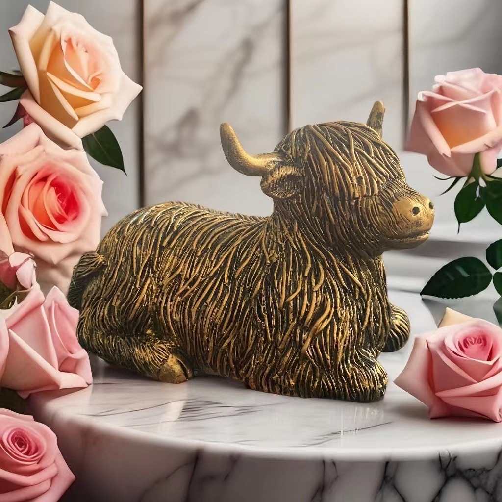 Decorative Highland Cow Figurine Homeandso