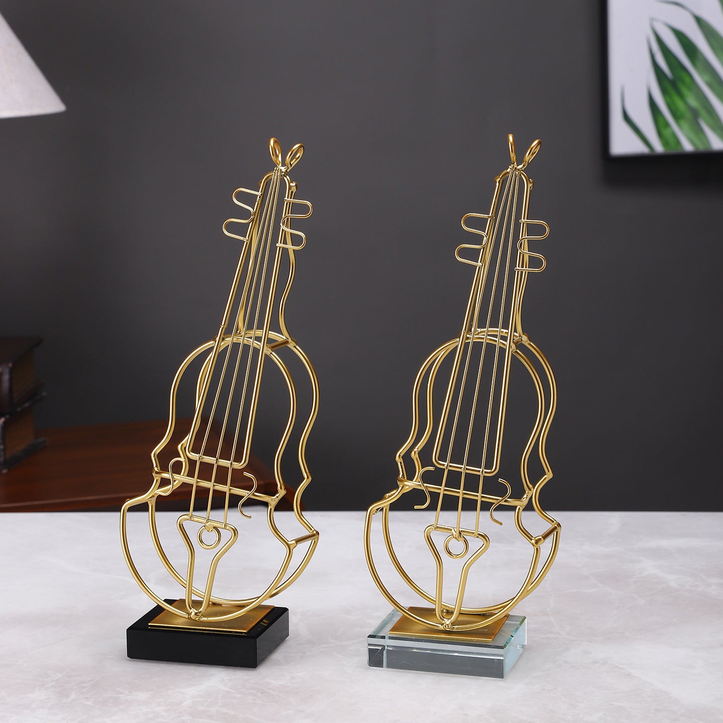 Musical Guitar Shaped Decorative Sculpture Homeandso