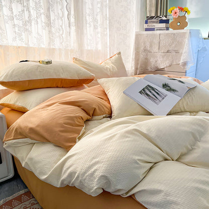 Premium Waffle-Textured Duvet Cover Set