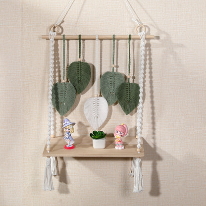Macrame Leaf Shelf Decor Homeandso