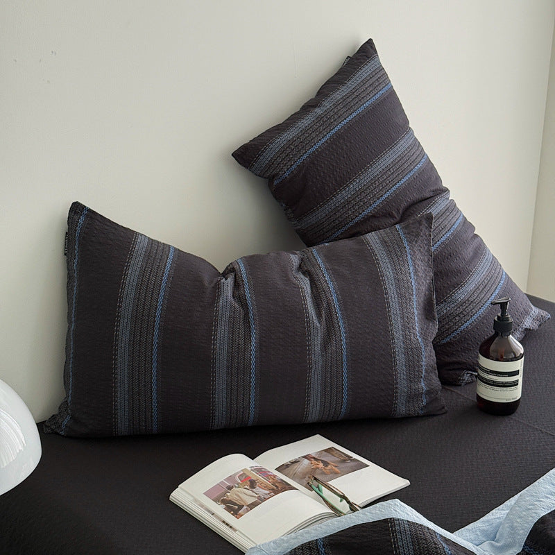Decorative Textured Striped Duvet Cover Set Homeandso