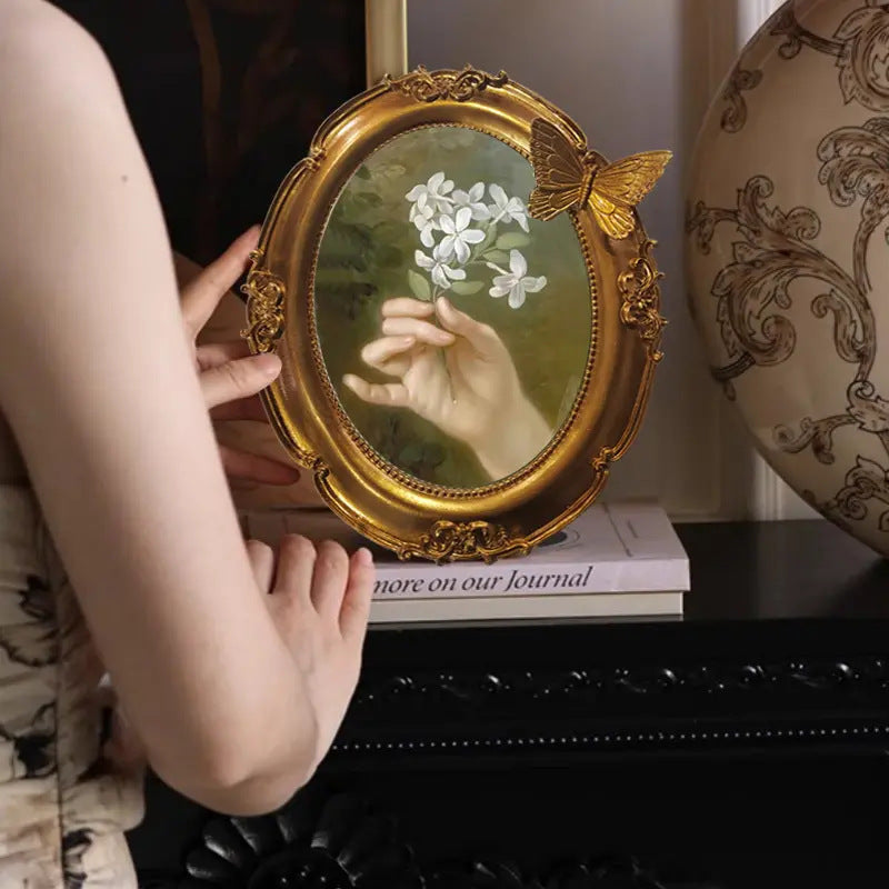 Elegant Oval Butterfly Picture Frame Homeandso