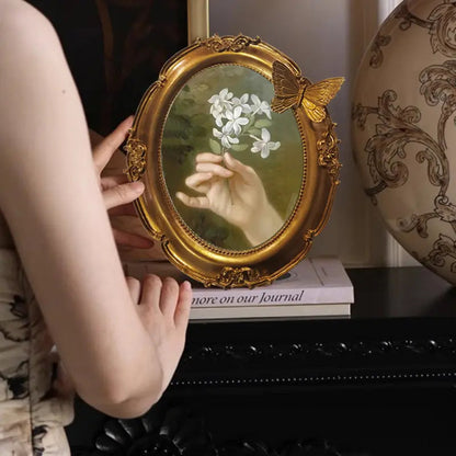 Elegant Oval Butterfly Picture Frame Homeandso