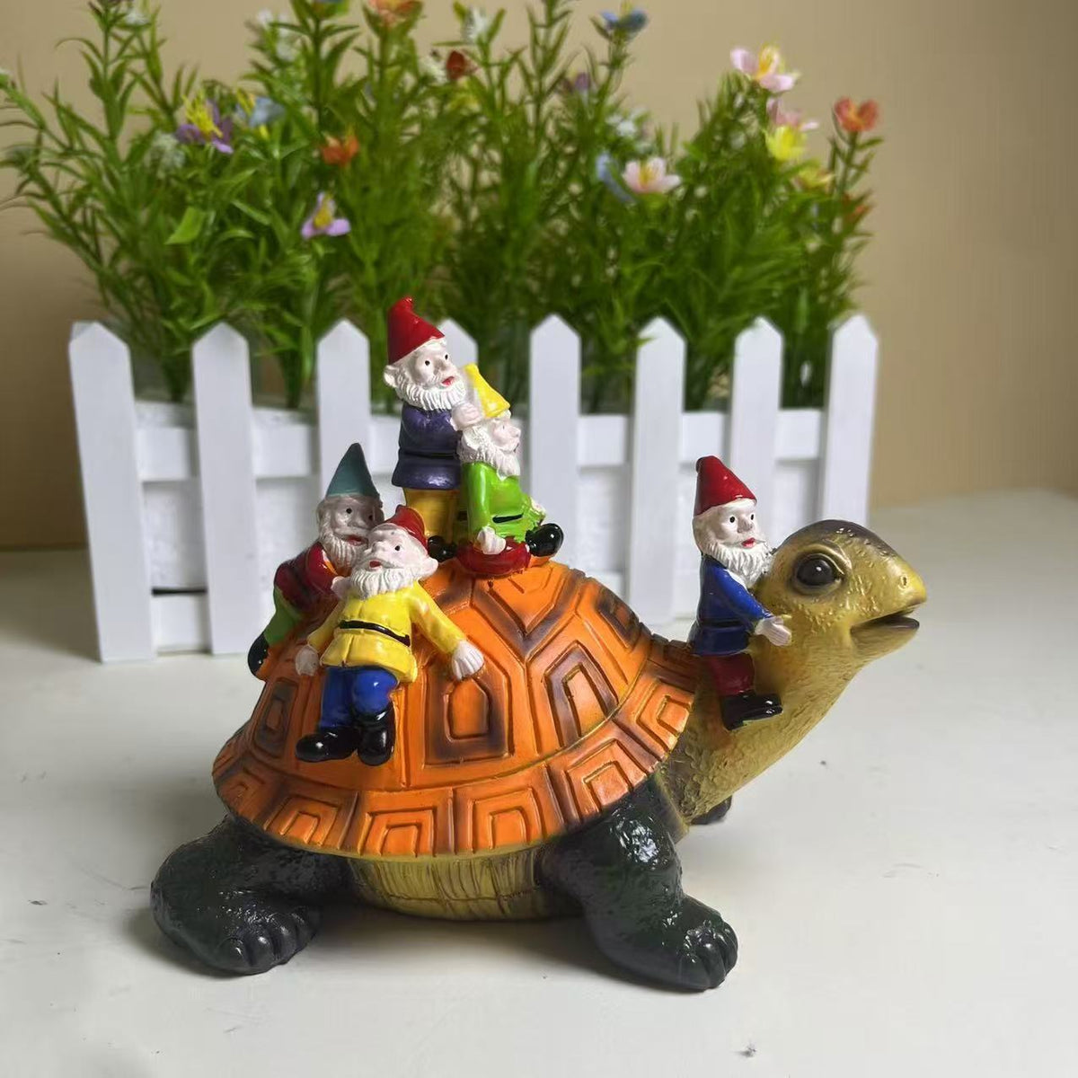 Garden Gnome Turtle Figurine Homeandso