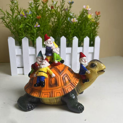 Garden Gnome Turtle Figurine Homeandso