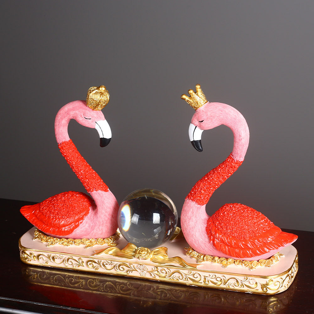 Decorative Flamingo Pair Sculpture Homeandso