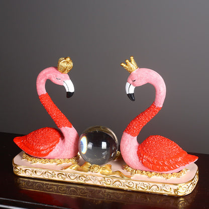 Decorative Flamingo Pair Sculpture Homeandso