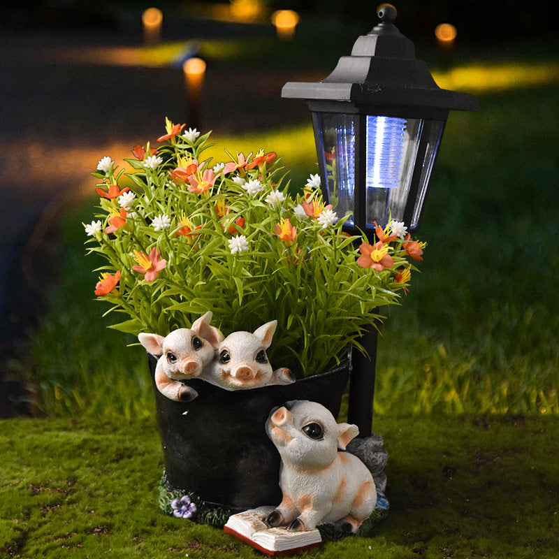 Decorative Garden Dog Lamp Homeandso