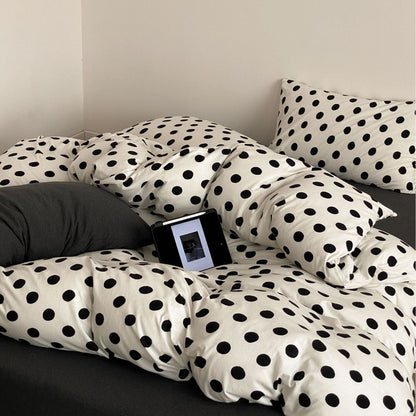 Decorative Cozy Polka Dot Duvet Cover Set Homeandso